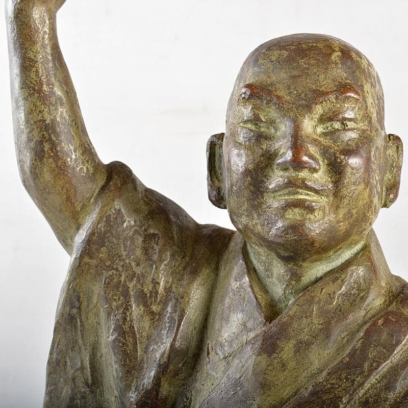 ブロンズ像　和尚像　人物像　置物　在銘　重さ約5.03kg　V　R5398B