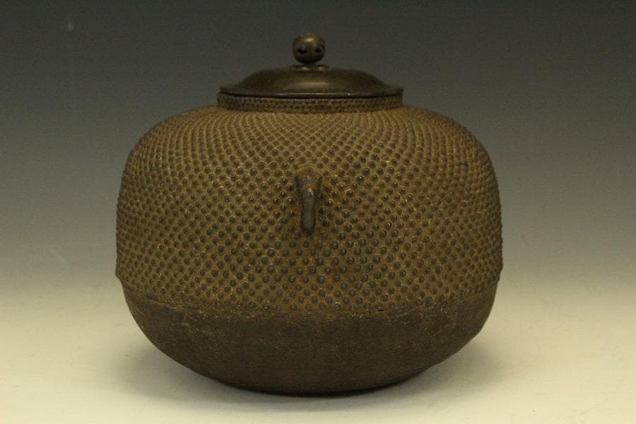 茶道具 霰丸釜 鉄釜 箱入 710