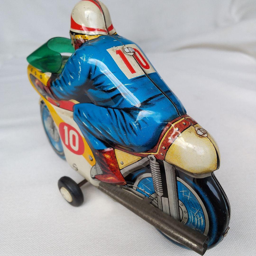 オートバイ ブリキ レーサー No.10 バイク レトロ ビンテージ 古い 玩具