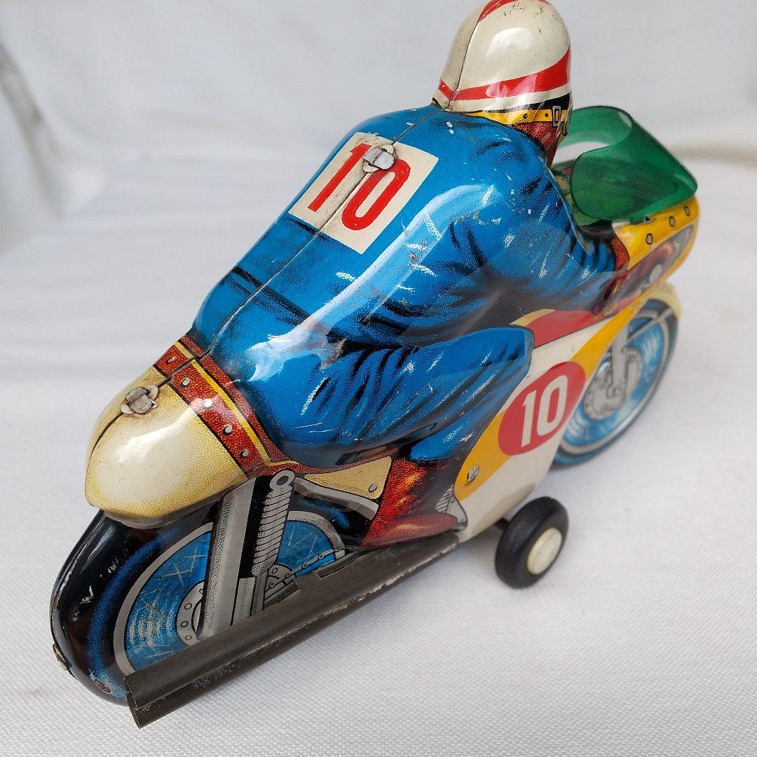 オートバイ ブリキ レーサー No.10 バイク レトロ ビンテージ 古い 玩具