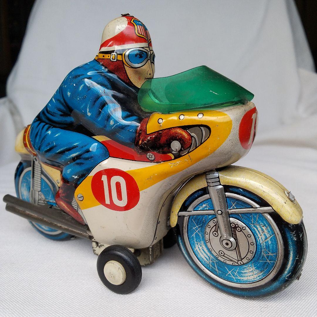 オートバイ ブリキ レーサー No.10 バイク レトロ ビンテージ 古い 玩具
