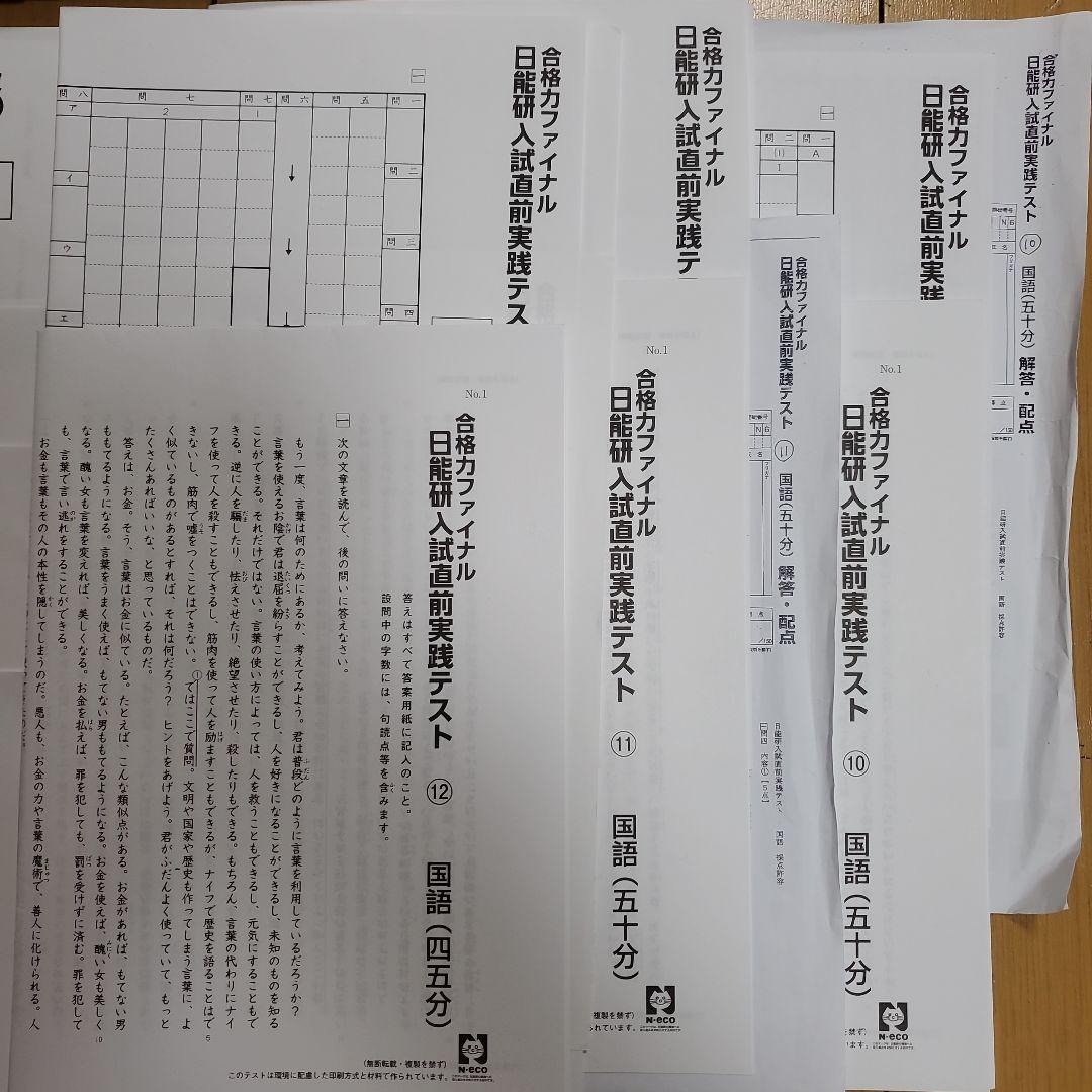 2024年　日能研　6年生　テスト　1年分　全国模試　育成テスト