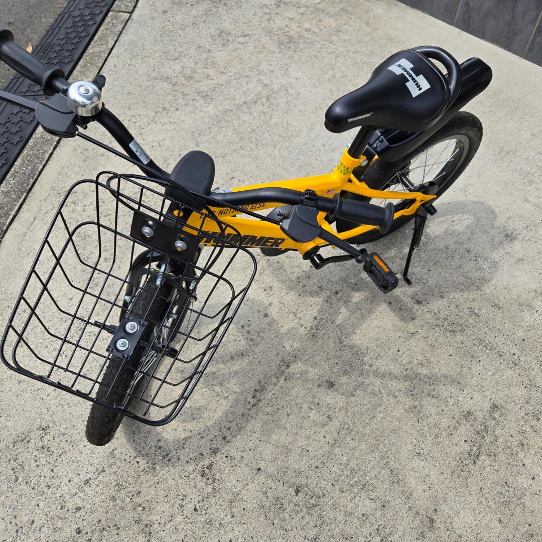 【引取り限定】HUMMER 子供用自転車 16インチ 前カゴ付き