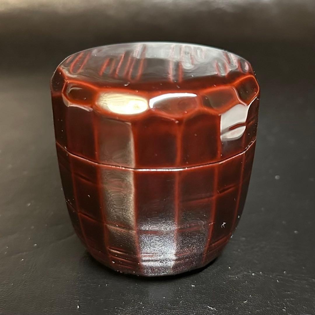 茶道具！輪島塗 溜塗 折撓棗 春草蒔絵 棗！『前田 清峰』作！共箱/紙箱/栞付！