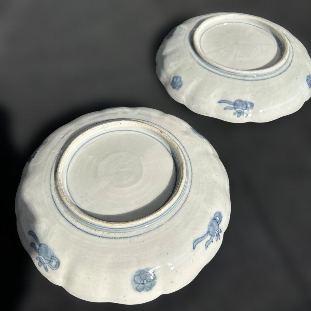 古伊万里　染め錦金彩皿　7寸×2枚。