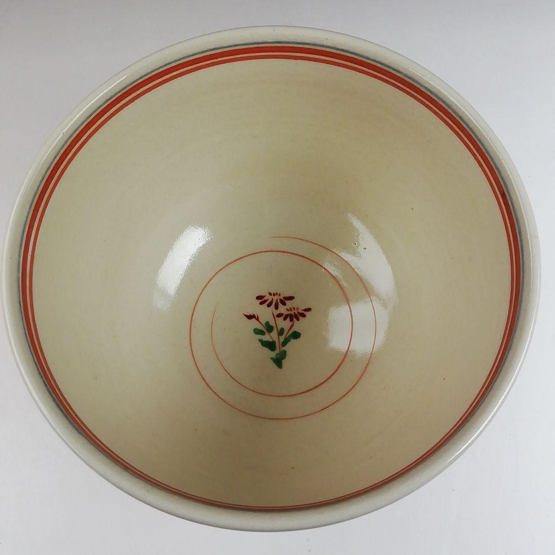 Ｔ８７６　茶碗　『赤絵安南手』『古曽部焼』『寒川義崇 造』　共箱　抹茶碗　茶道具