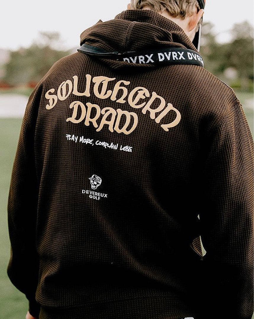 《デヴァローゴルフ》未使用 ビッグロゴ 凹凸ワッフル生地 フーディブルゾン XL