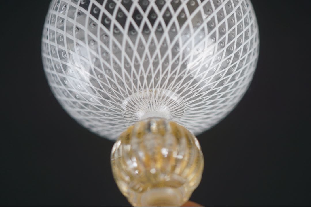 【MURANO】ムラーノ ベネチアンガラス 金彩 ワイングラス ITALY