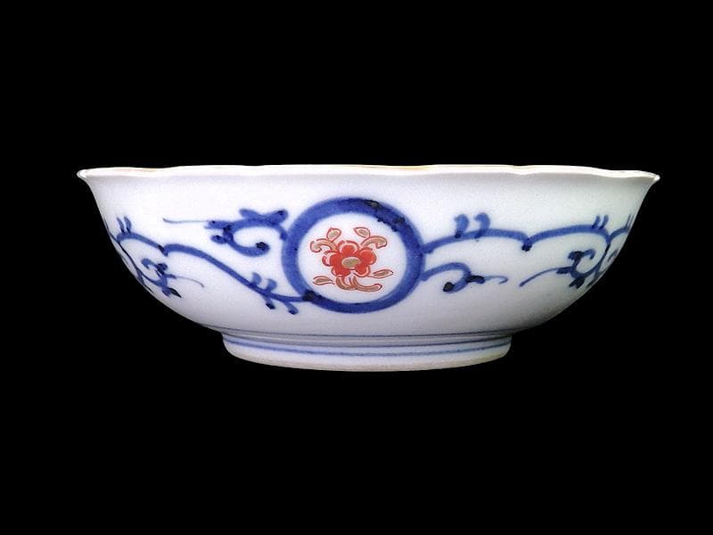 大聖寺伊万里　金襴手　福良雀の図　膾皿　５客　260AS-CXl