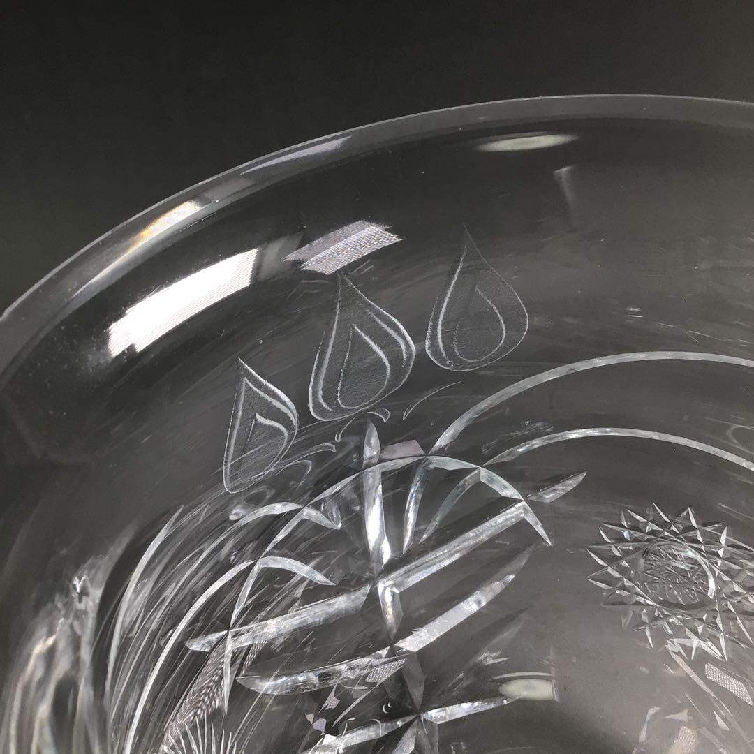 Ｒ８　水指　『山本曠作』『クリスタル硝子』『切子水指』　共箱　茶道具　ガラス工芸