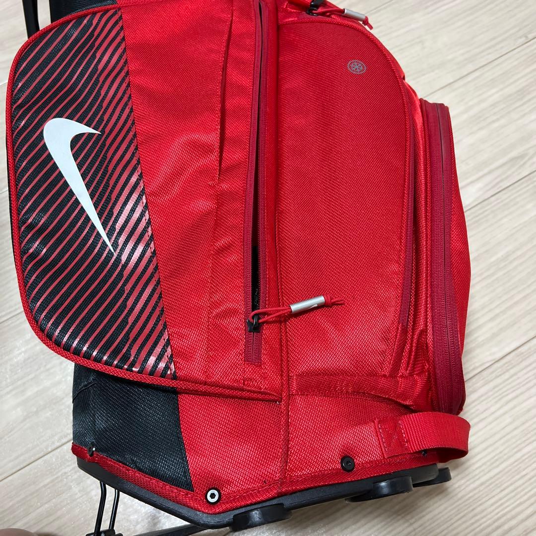 超軽量 NIKE キャディバッグ ゴルフバッグ スタンド 赤