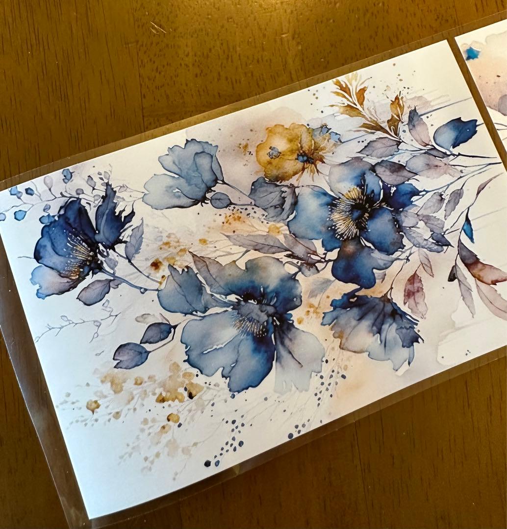 ❌即購入不可❌ 海外マスキングテープ 花雾微蓝9cm*200cm No.104