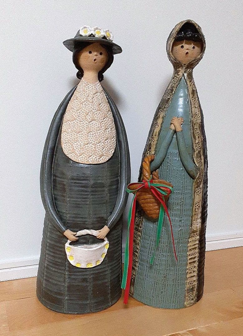 ポタリーメルヘン 　陶器製少女　手作り 2体セット