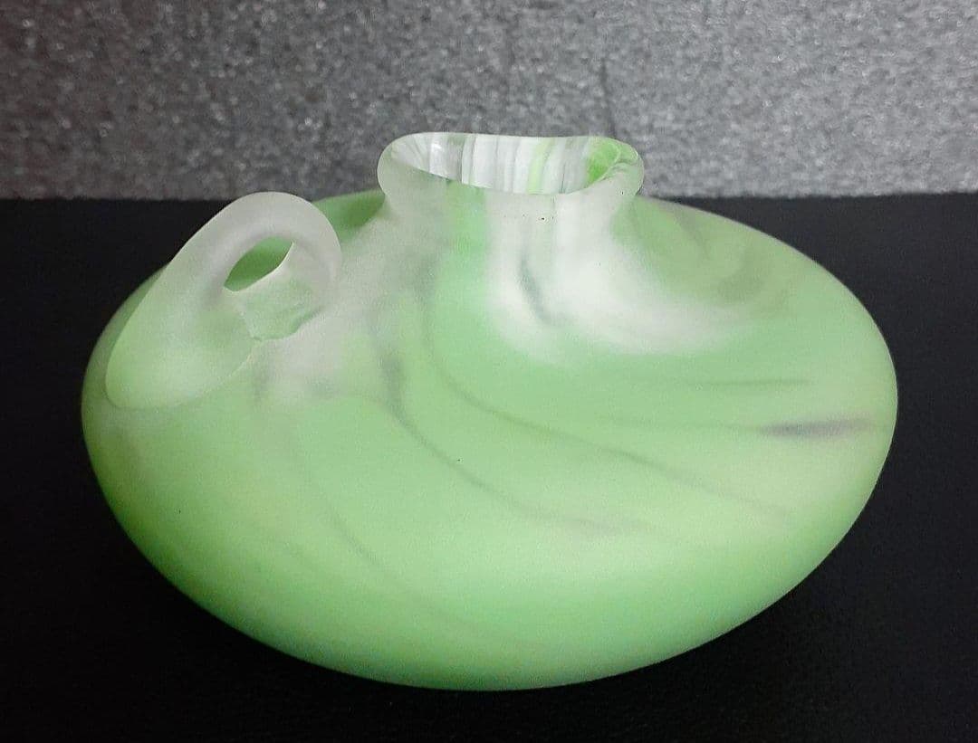 【真作保証❗】文化勲章受章作家　ガラス工芸界の重鎮【藤田喬平】作　手吹　花瓶