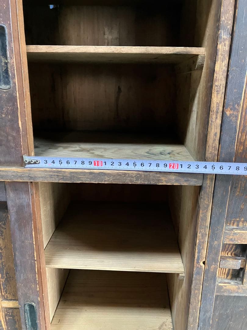 レトロ商品　木製彫刻入り　中型下駄箱　傘入れ　アンティーク家具