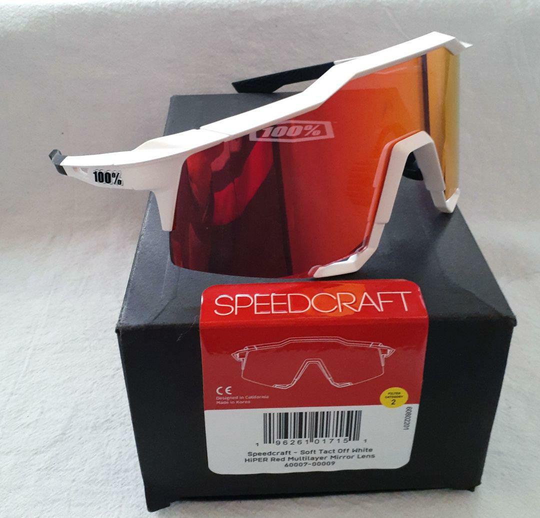100％ Speedcraft ホワイト レッド ワンハンドレッド サングラス
