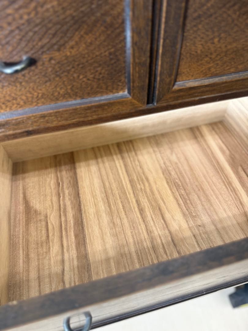 【引取り可】チェスト 和風 リビングチェスト 木製 無垢 リビングボード 完成品