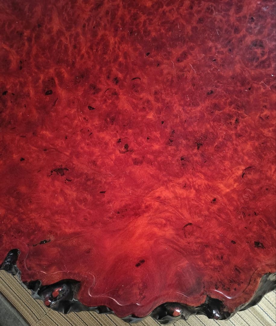 高級 花梨 大 テーブル 座卓 一枚板 瘤 昭和レトロ