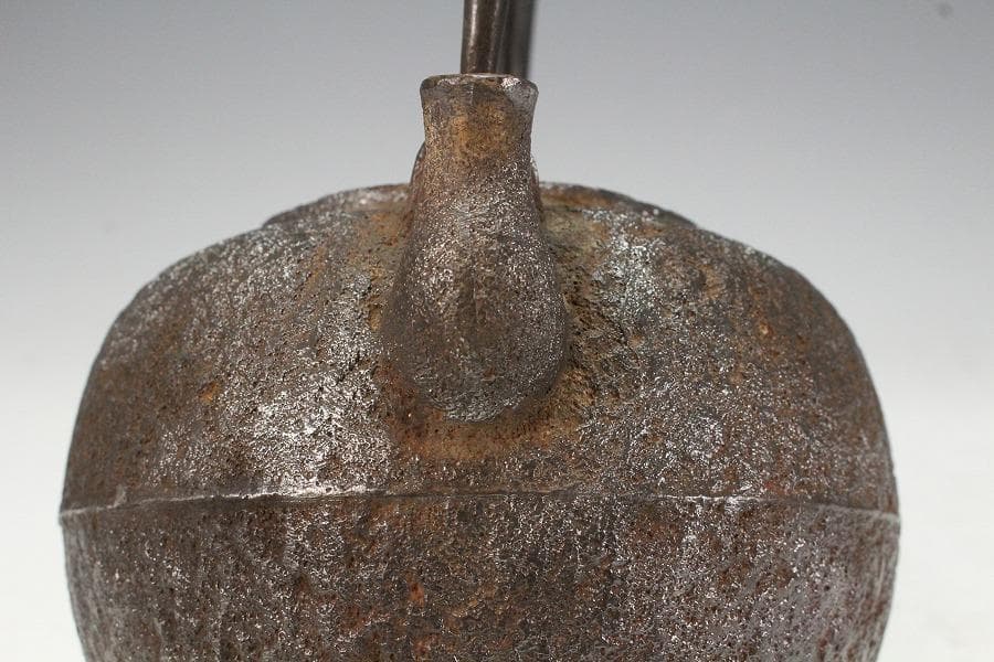 光玉堂造 銀摘 丸鉄瓶(K-XA825)