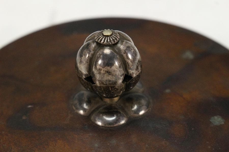 光玉堂造 銀摘 丸鉄瓶(K-XA825)