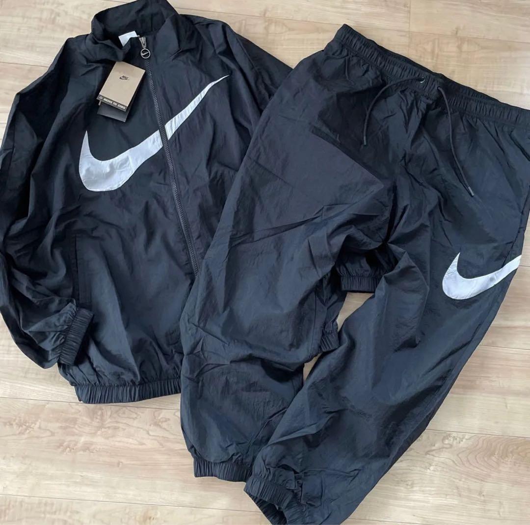 新品　ナイキ　レディース　ウィンドブレーカー　上下セットアップ　ブラック　黒　L