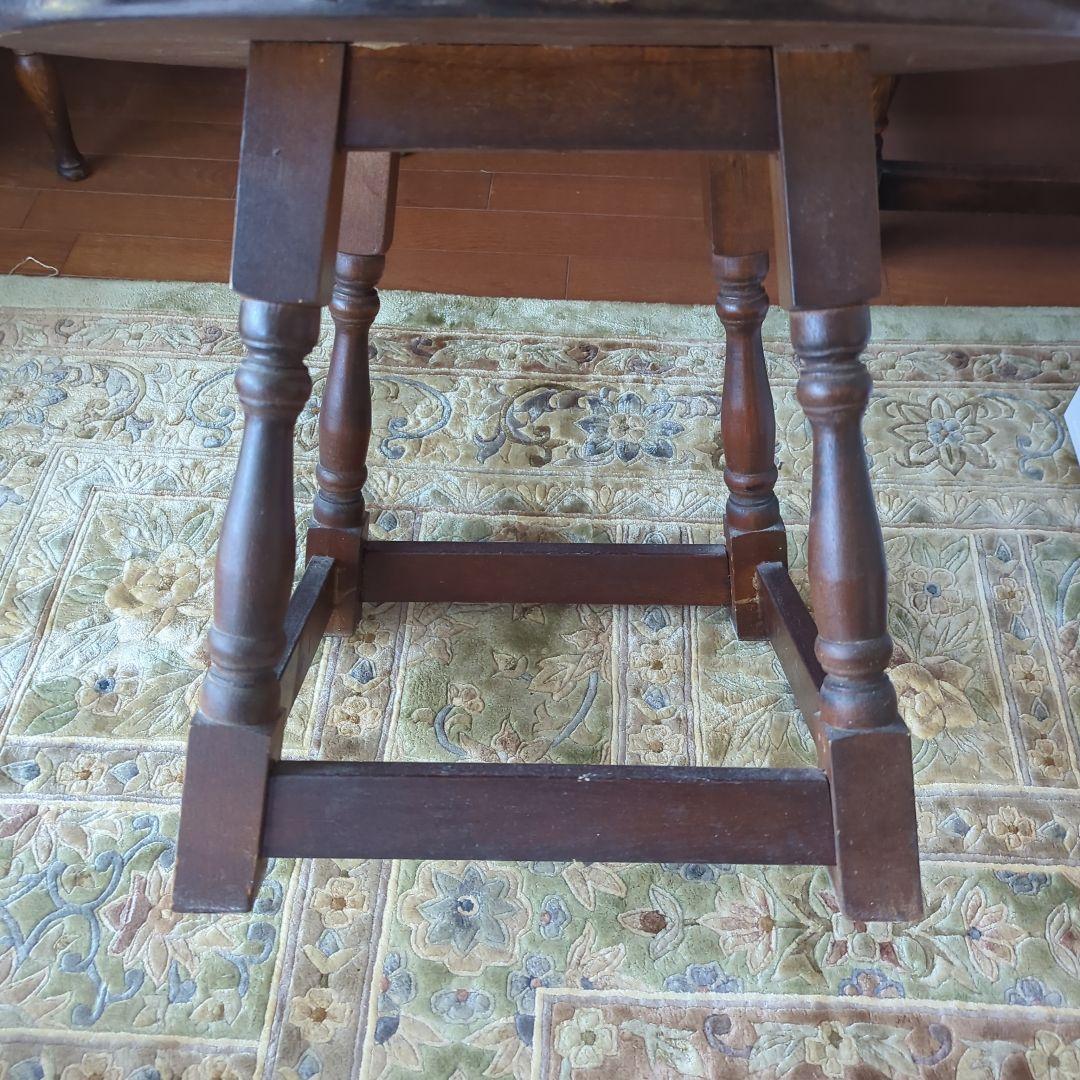 円形木製テーブル ダークブラウン