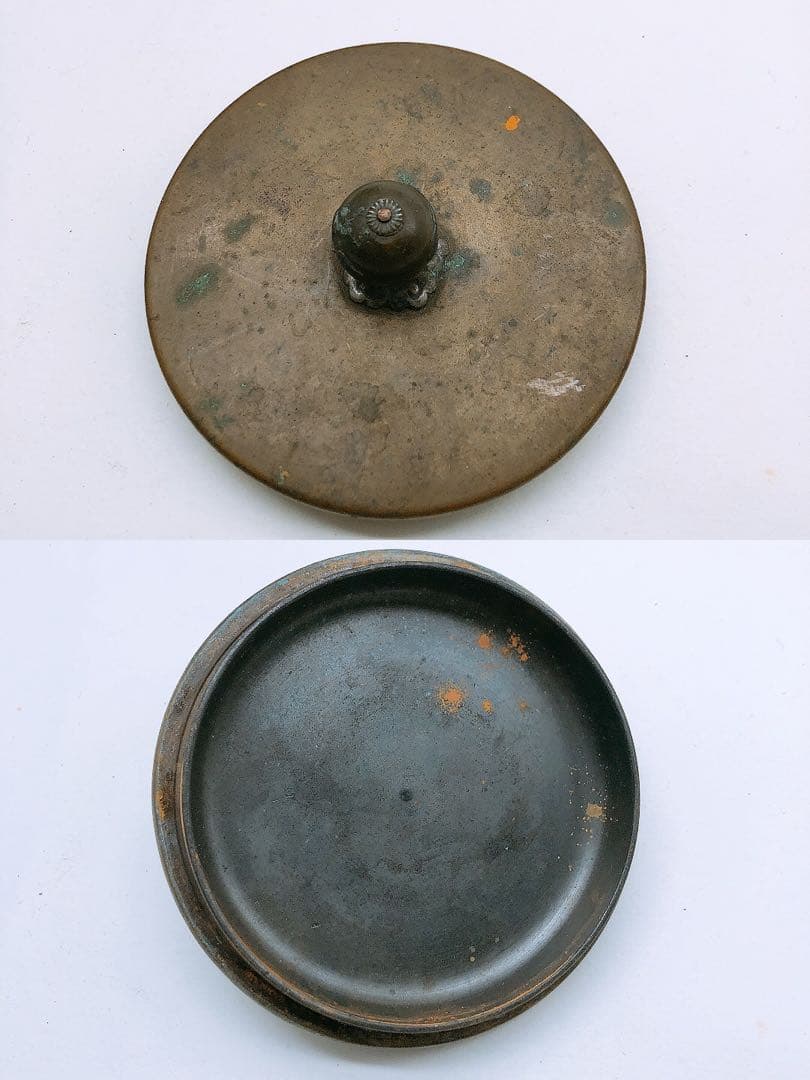 整*屋様 【要確認】日本亀文 鉄瓶 銅蓋 動物モチーフ 重さ約2.5kg アンテ