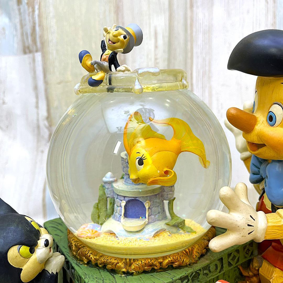 レア★ピノキオ フィガロ★スノーグローブ スノードーム フィギュア オルゴール