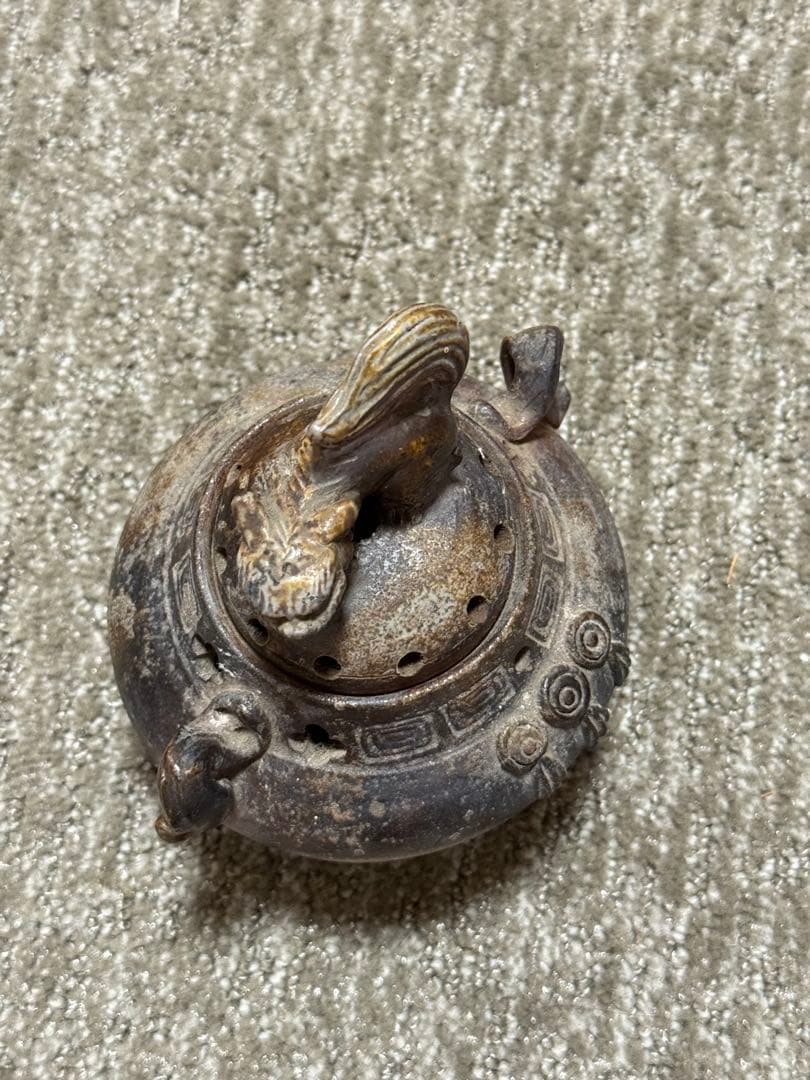 備前焼 獅子摘 三足 香炉 香道具茶道具文房具仏教美術