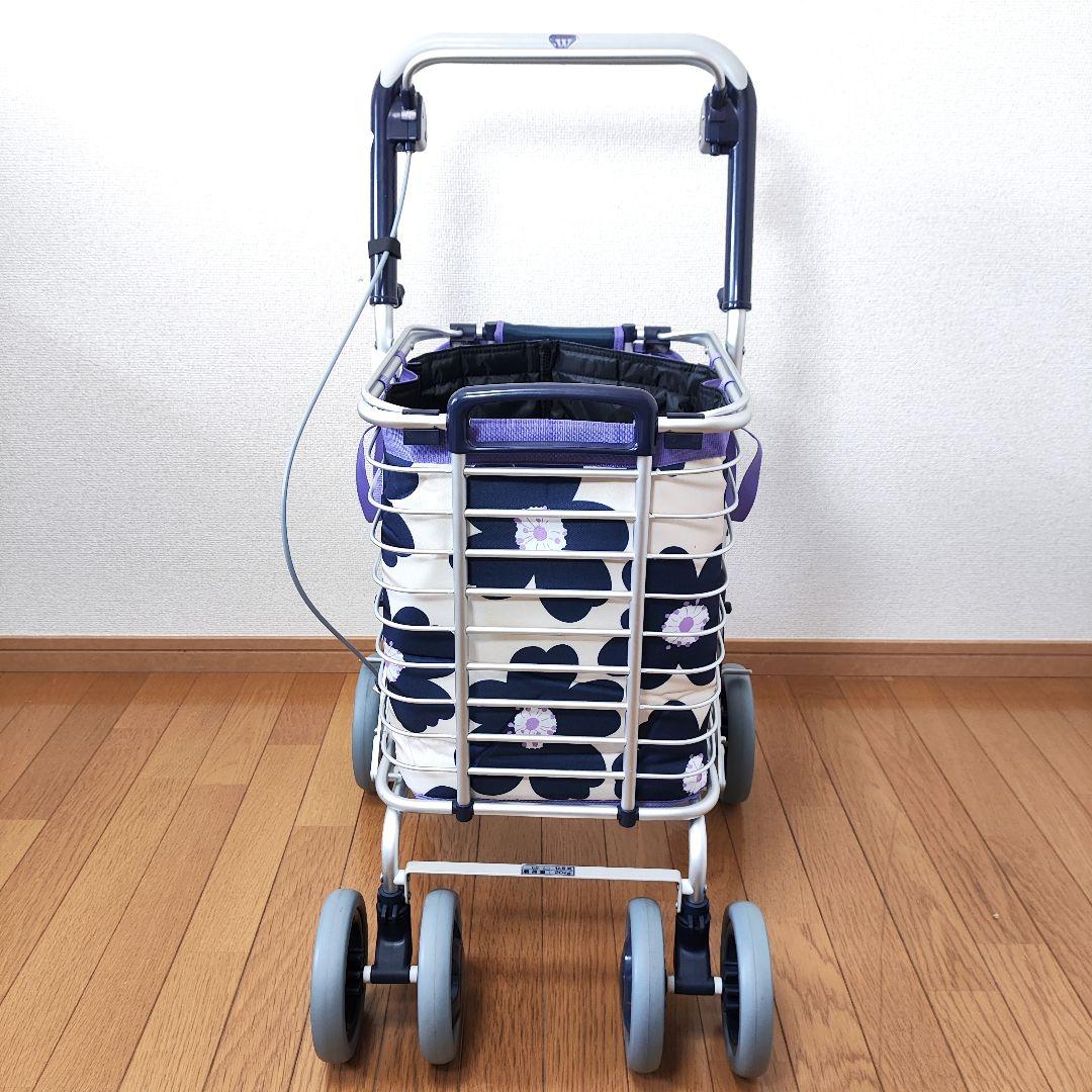 ⭐️美品⭐️ユーバ産業 ブレーキ付 アルミワイヤーカート 花柄