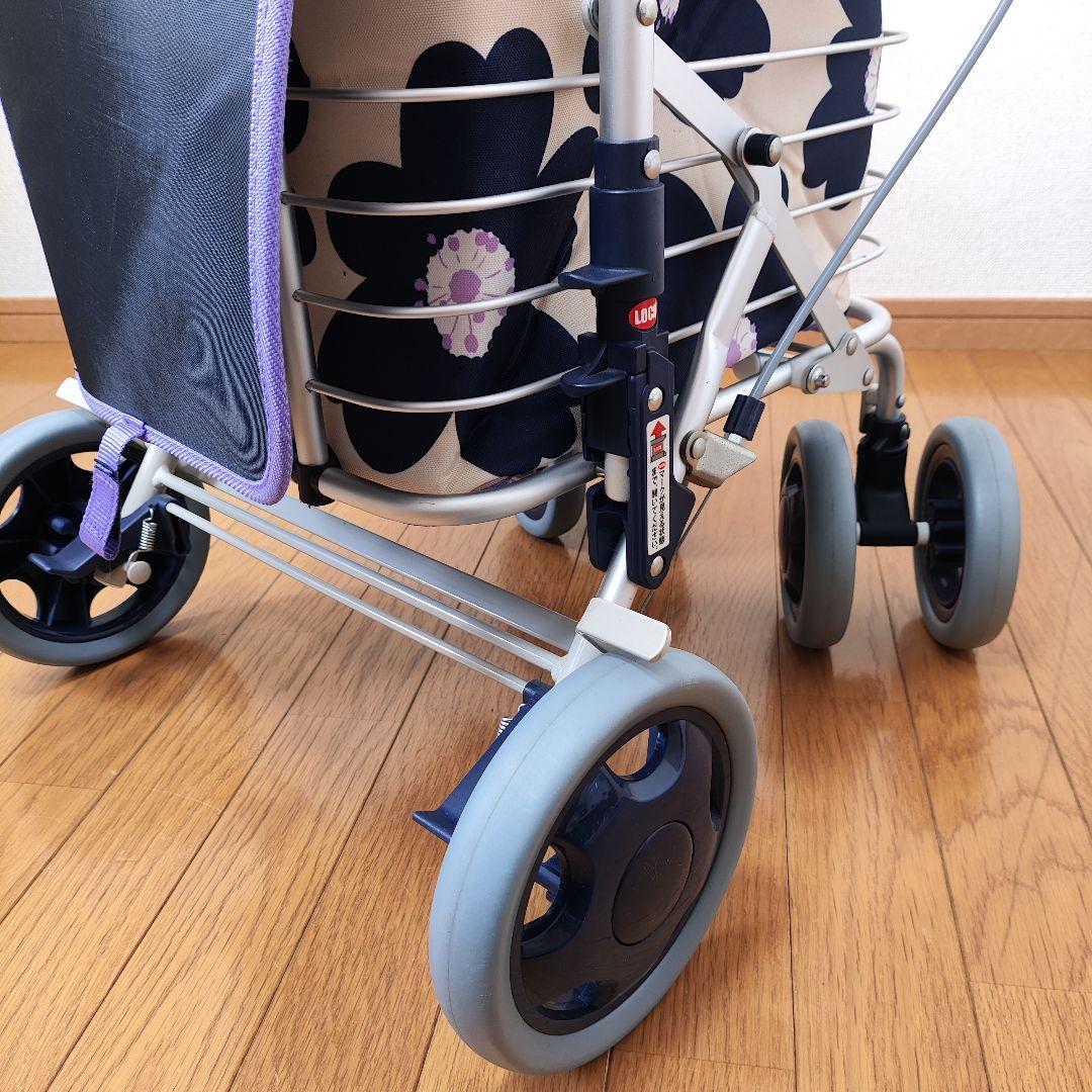 ⭐️美品⭐️ユーバ産業 ブレーキ付 アルミワイヤーカート 花柄