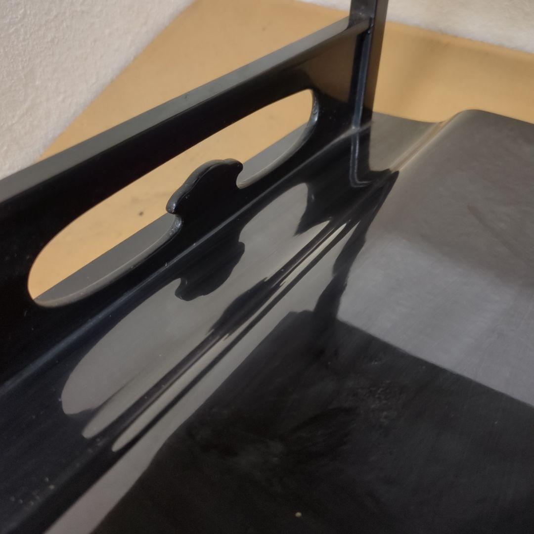 ボス　骨董　飾り台　木製　漆器　真塗　台　二段