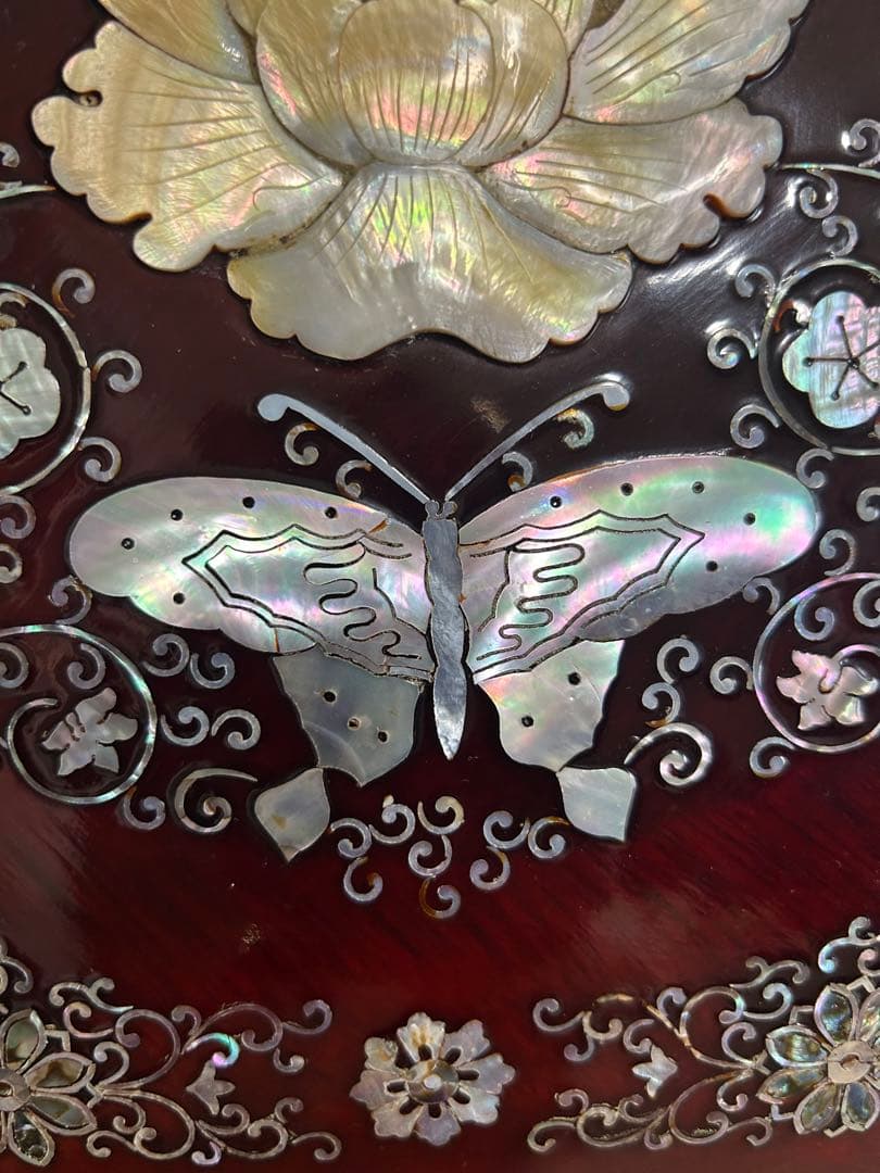 【父の骨董コレクション】韓国螺鈿 伝統工芸 漆器 九節板 クジョルパン 食器