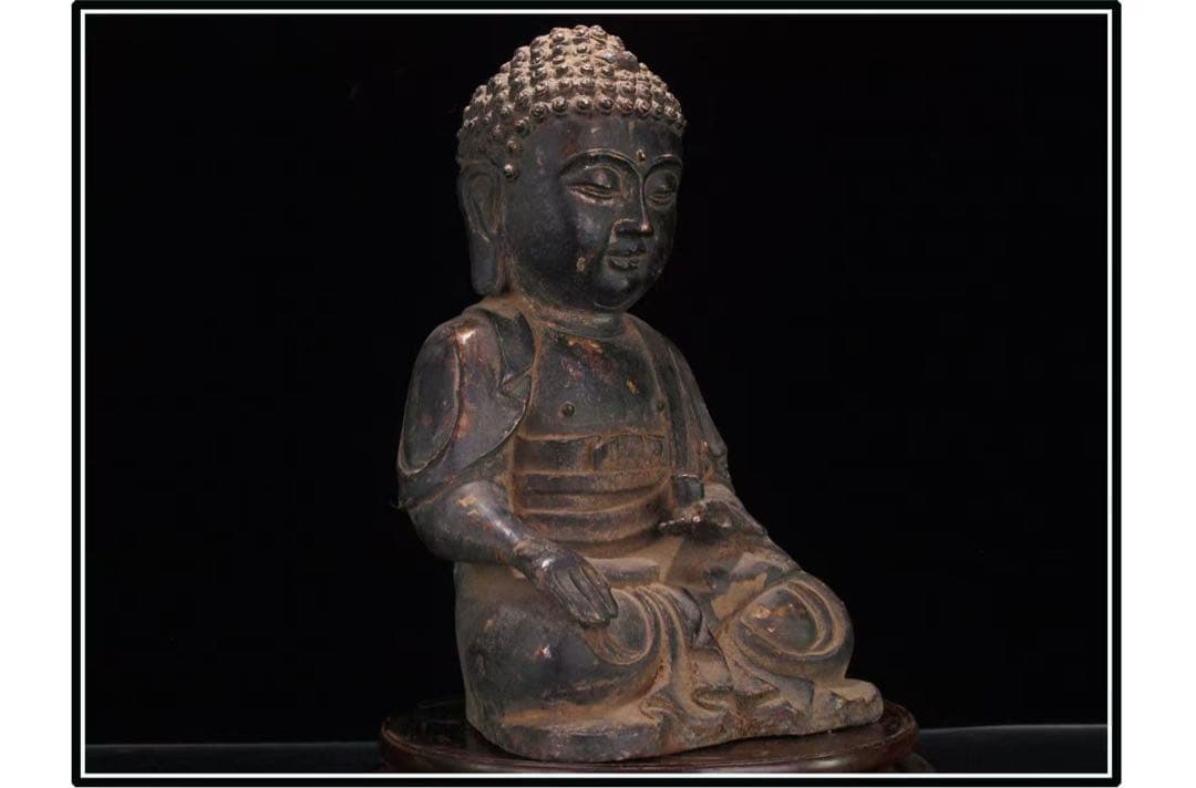 民間仕入れ品　美術館級中国明時代　銅製子如来様※DE838B2-2