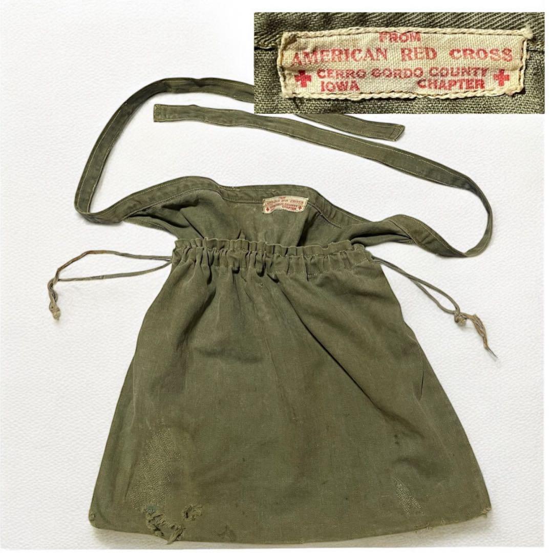 40s AMERICAN REDCROSS　エプロン バッグ ww2 アメリカ軍