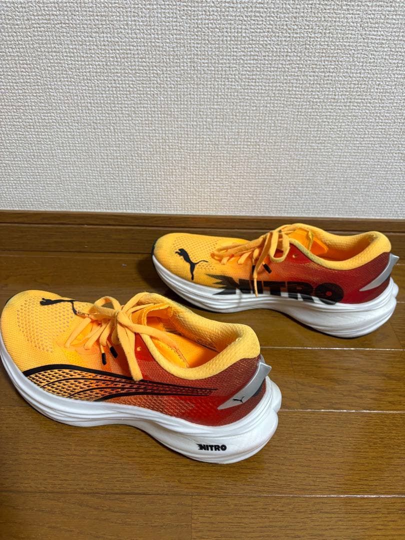 PUMA ディヴィエイトニトロ３ランニングシューズ オレンジ 25.0㎝