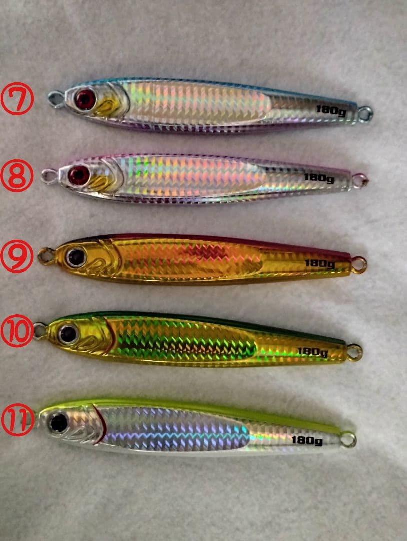 １０本 セット 180g 組合せ自由 メタルジグ TGベイト 形状 高比重