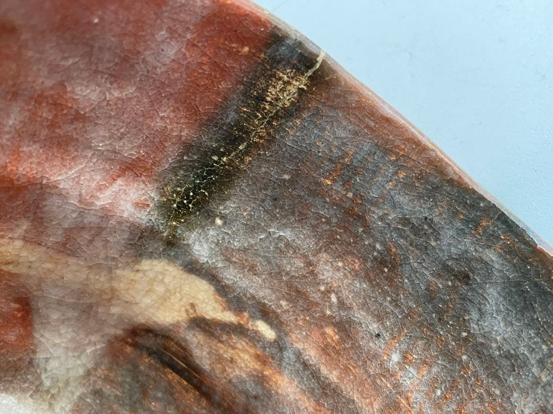 陶芸家　十二代　樂吉左衛門　弘入　鶴之画　赤筒茶碗　十五代識箱　共箱　赤楽茶碗