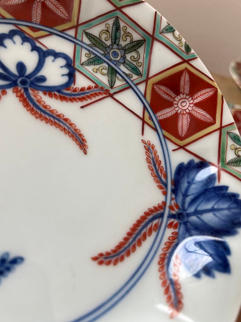 人間国宝　十三代　今泉今右衛門　皿三枚　錦桐絵