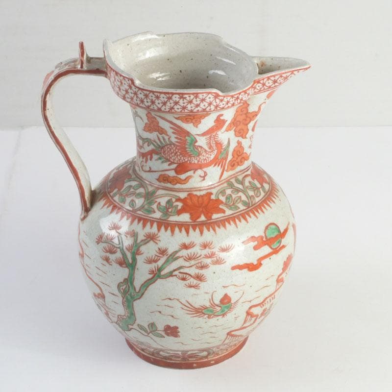 中国　赤絵　神獣花草文　執壷　水注瓶　C　9242A