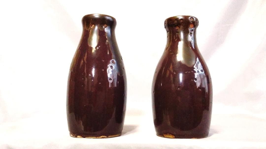 【 宮川香山 窯変釉双花生 】　真葛焼 　明治後期～昭和初期