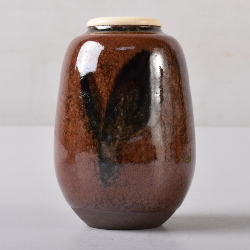 茶道具　平安　笹田有祥作　摸　六祖　茶入　仕覆付　共箱　V　7870