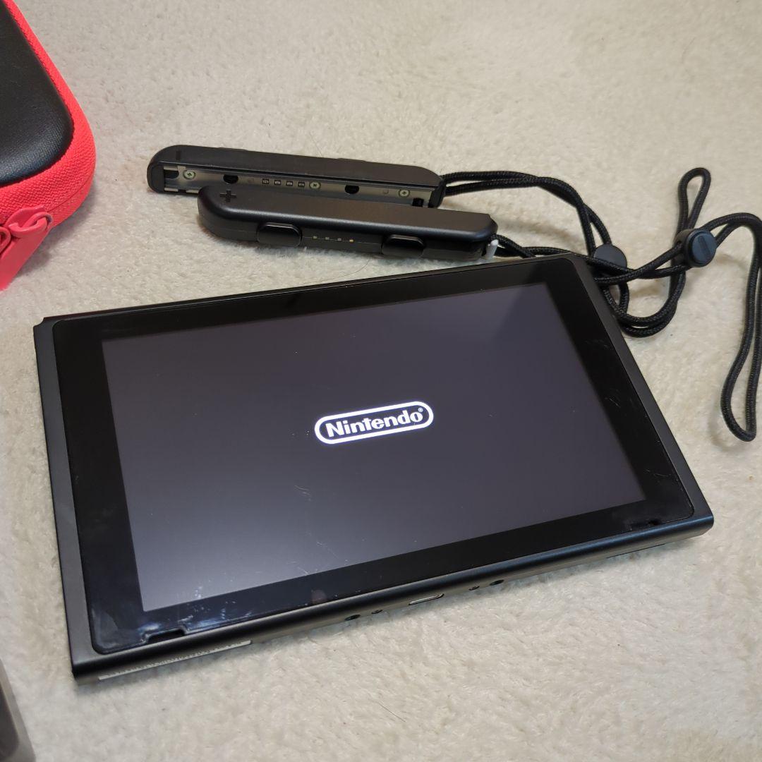 【動作確認済み】Nintendo Switch 本体 赤/黒 充電器付き 箱無し
