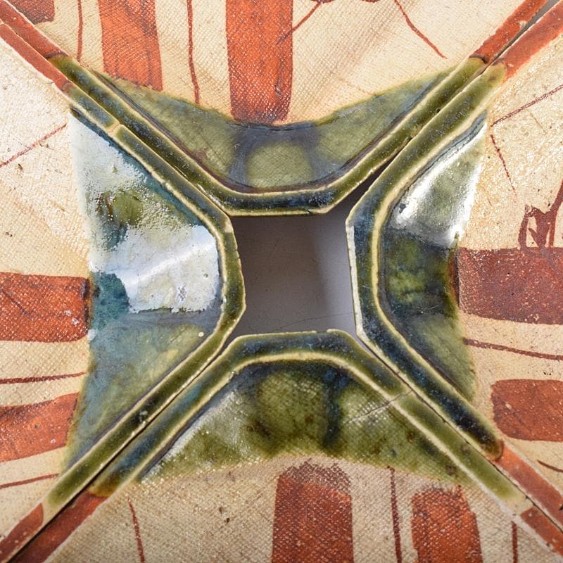 北大路魯山人作　星岡窯　織部焼　於里辺　小皿　五客　共箱　D　R8587