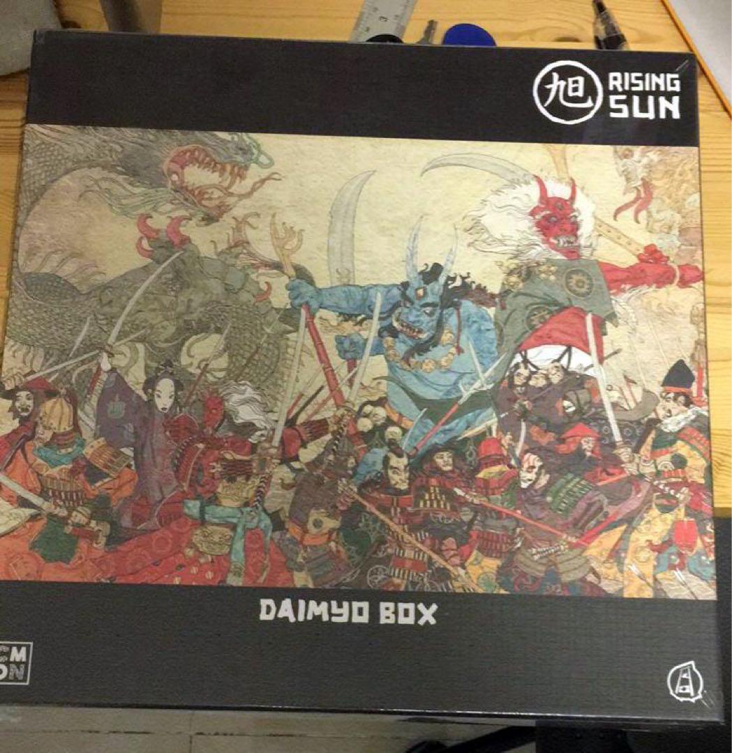 旭日戦魂録と二つの拡張。中国語版は、3箱だけ一緒に購入でき、東京地区で取引