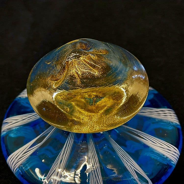 Murano ムラノ 金彩 蓋付き 水色 レース 水差し ピッチャー