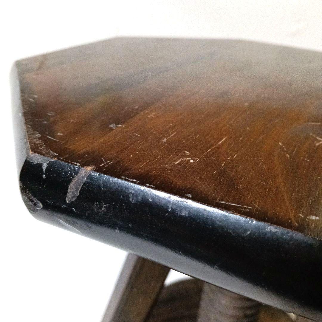 一点物 希少 ヴィンテージ 木製回転式スツール アトリエスツール オクタゴン