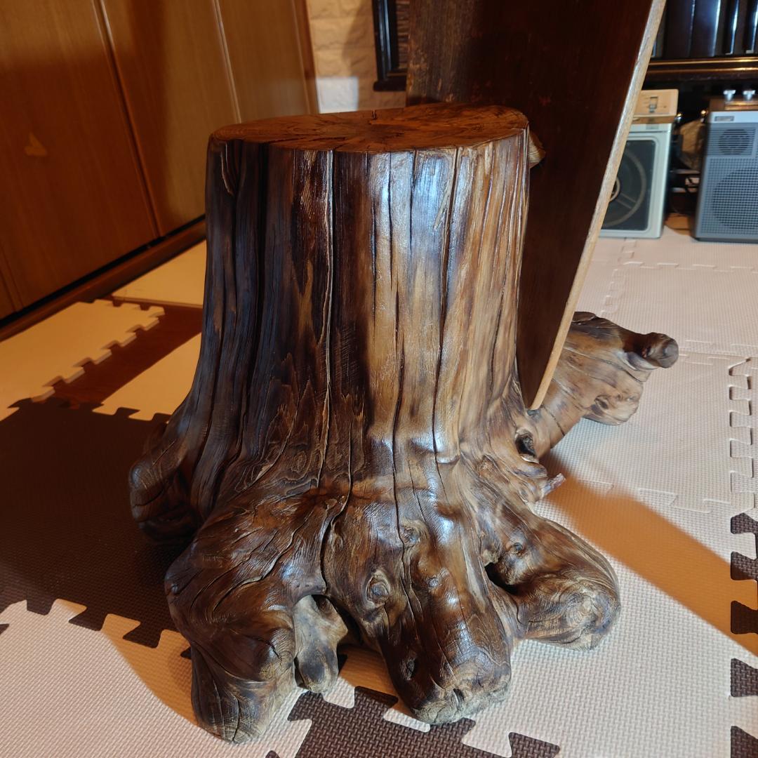 切り株・根っ子　切り出しスツール　椅子　昭和初期〜中期　天然木