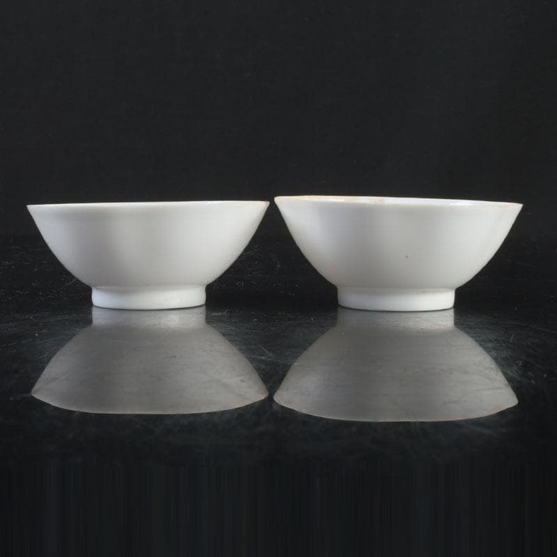 中国　徳化窯白磁　煎茶碗　一對　V　9277E