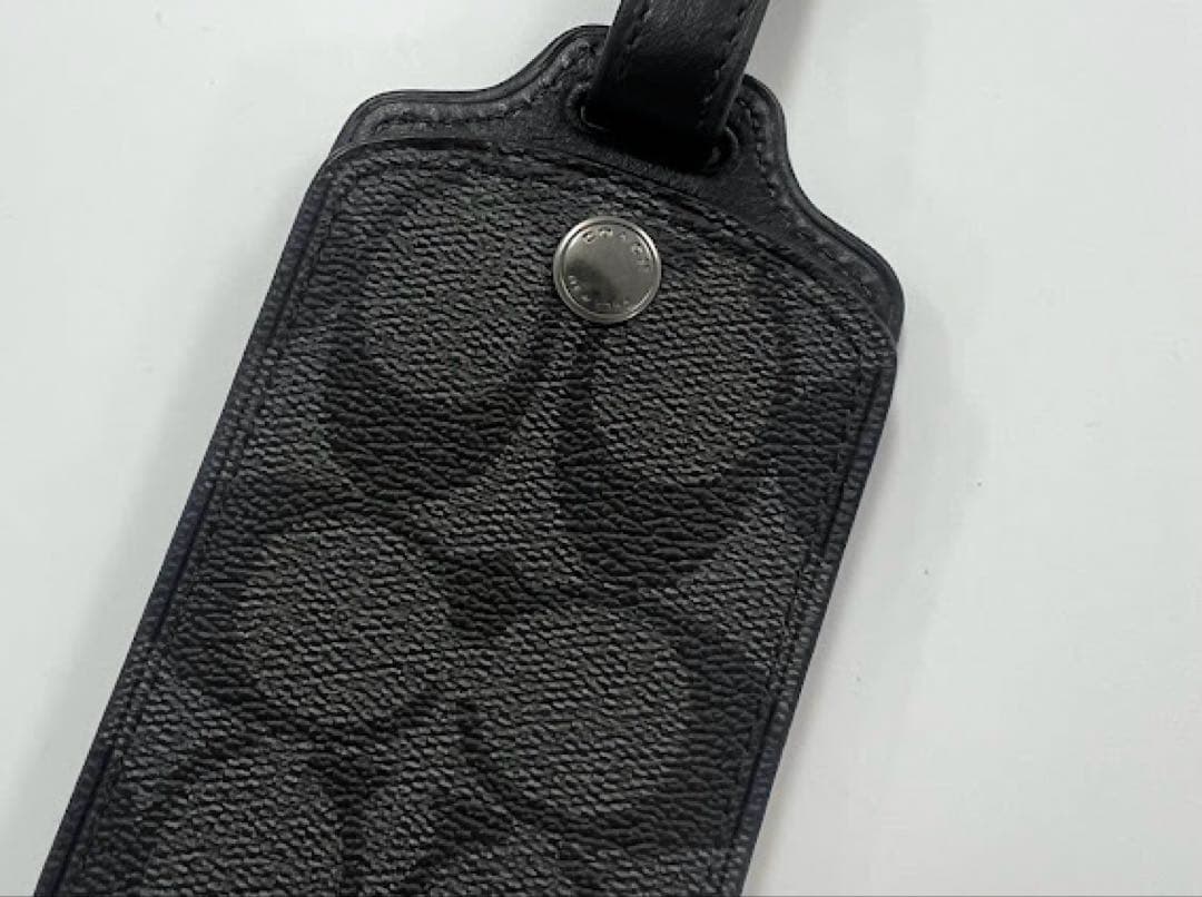 ☆正規品☆コーチ COACH ネームタグ シグネチャー ラゲッジタグ チャコール